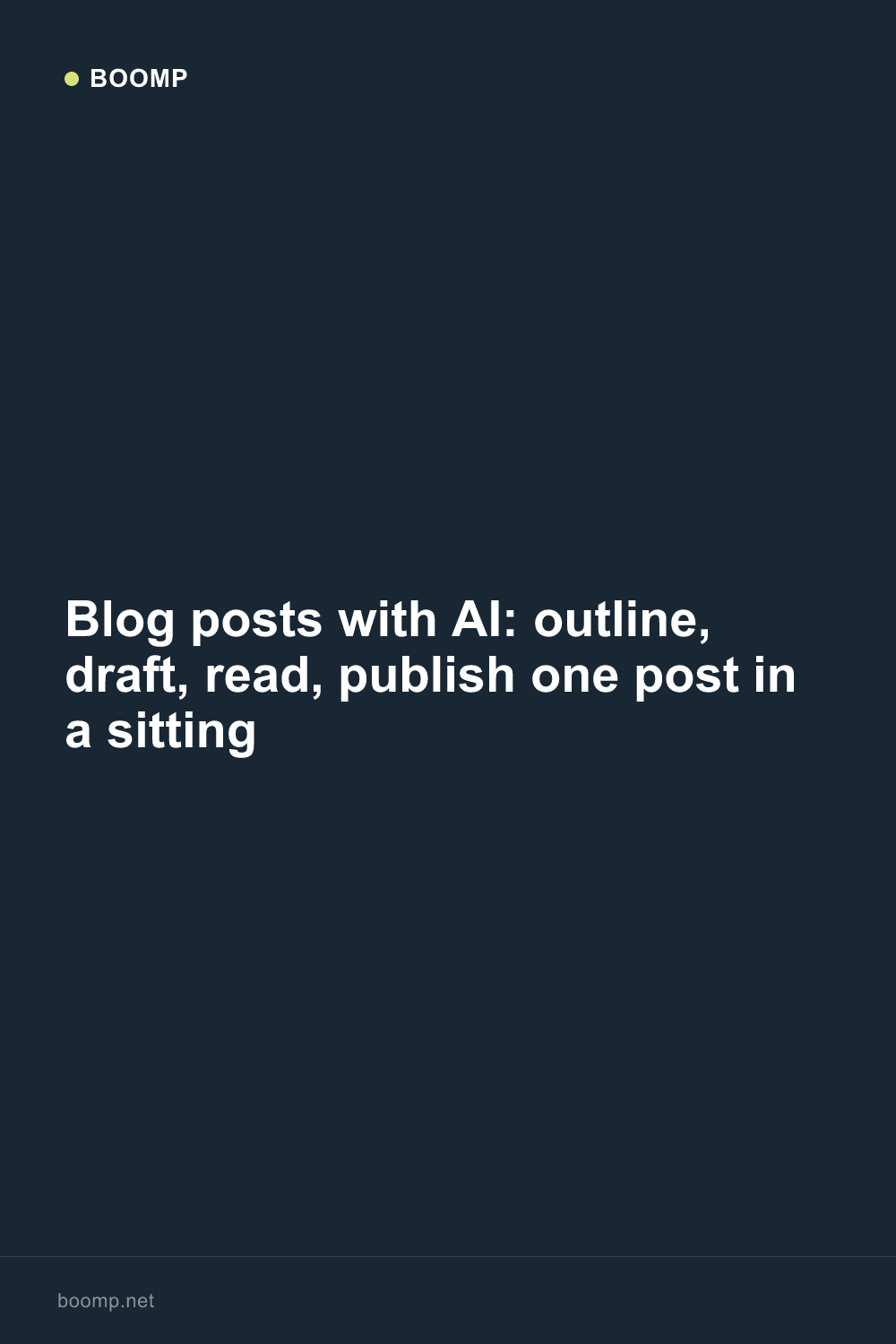 Blog posts with AI: outline, draft, read, publish one post in a sitting