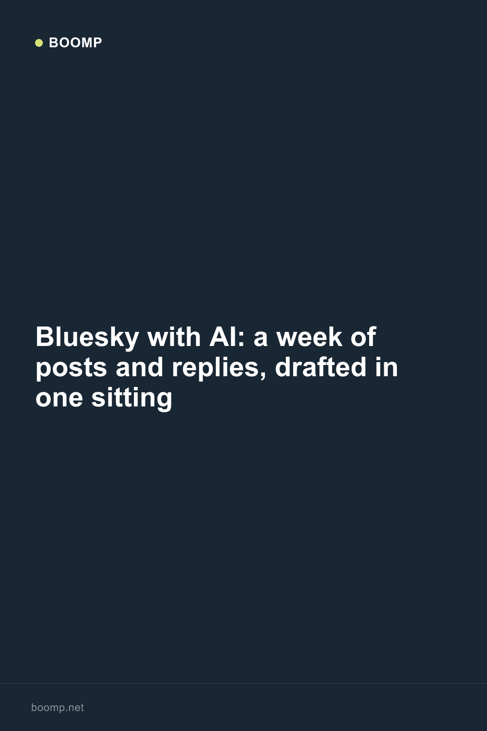 Bluesky with AI: a week of posts and replies, drafted in one sitting