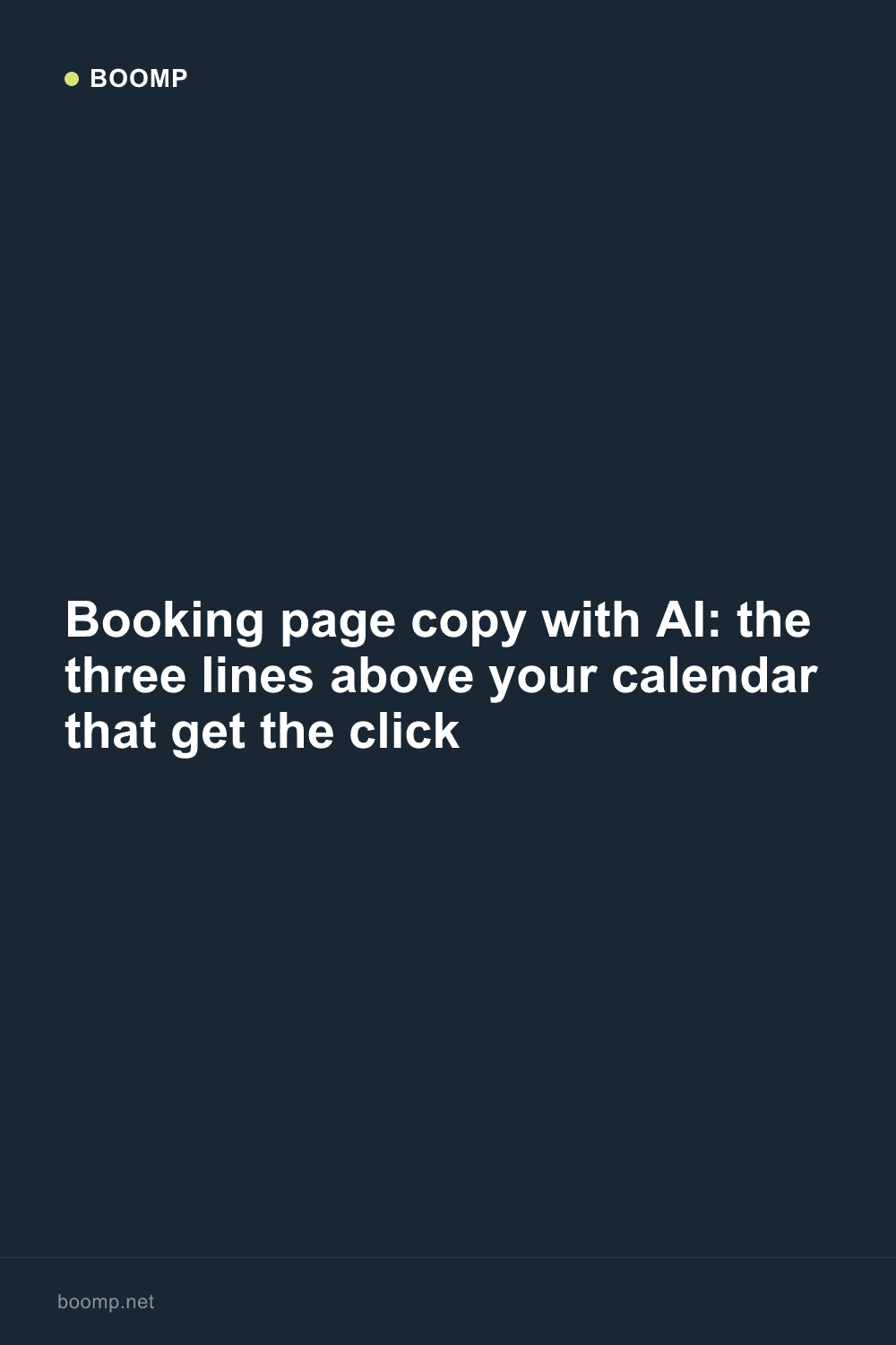 Booking page copy with AI: the three lines above your calendar that get the click