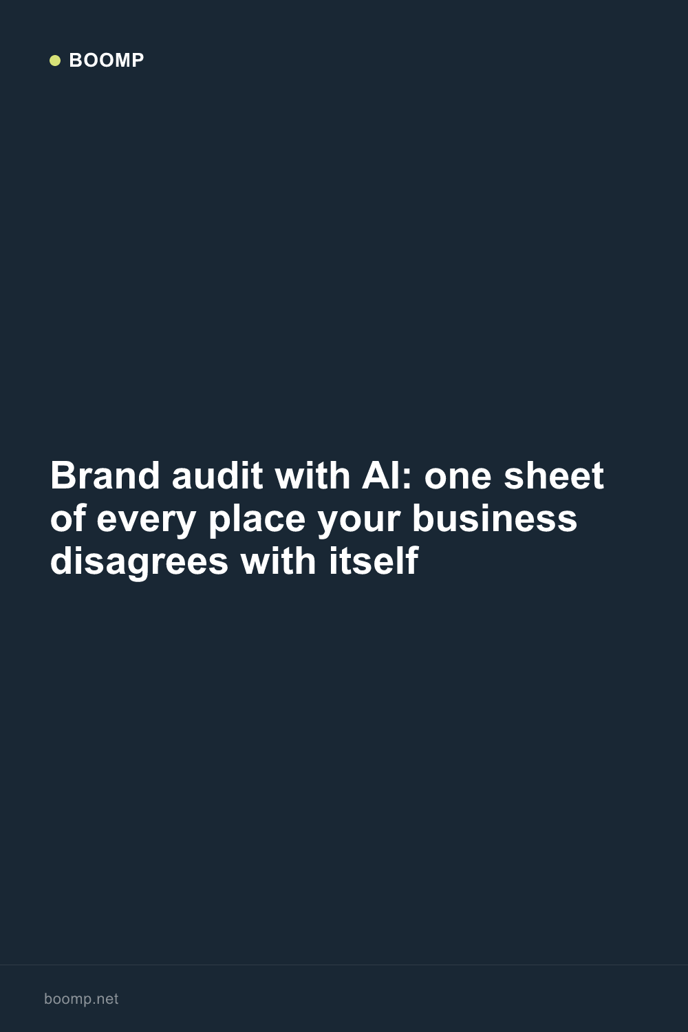 Brand audit with AI: one sheet of every place your business disagrees with itself