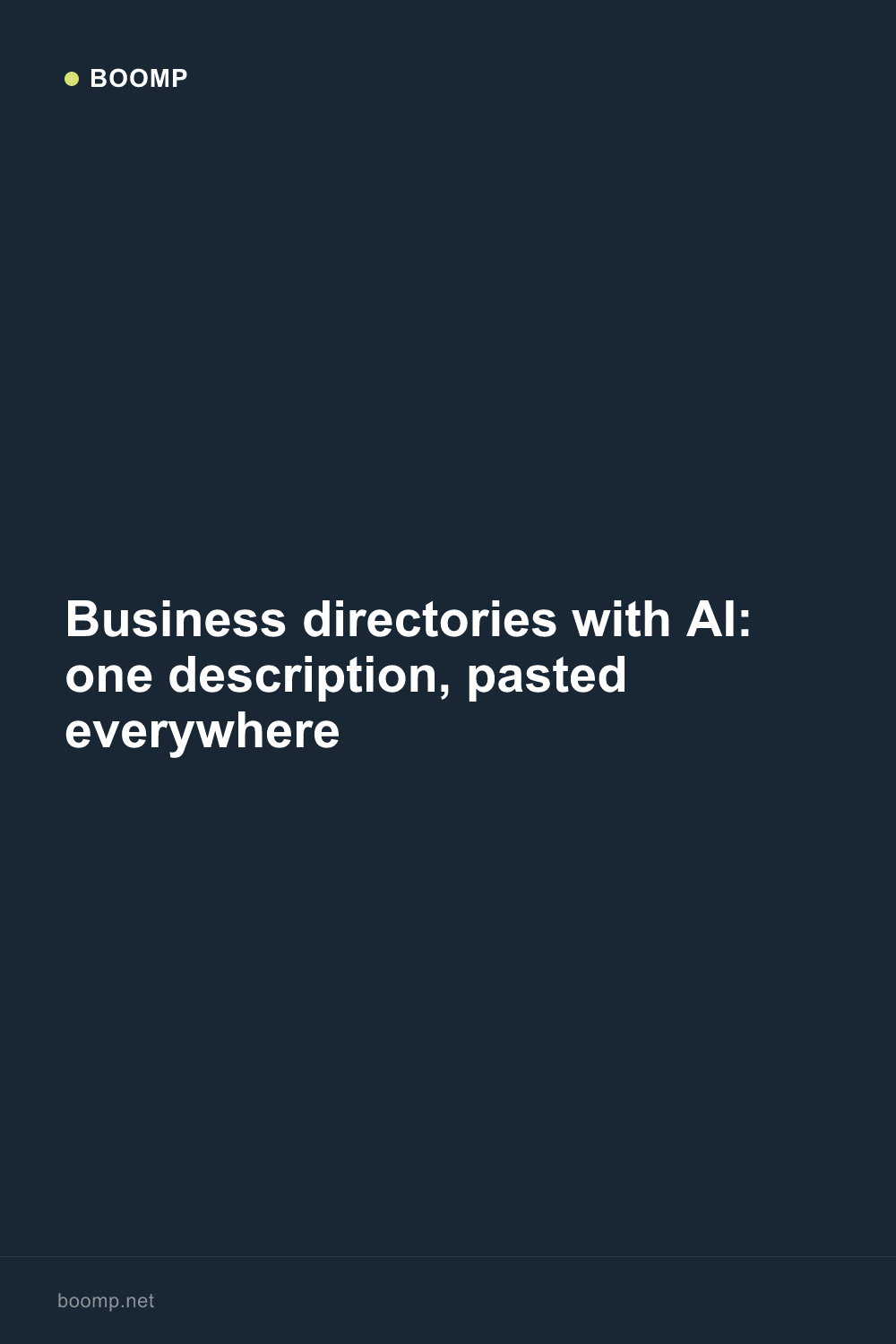 Business directories with AI: one description, pasted everywhere