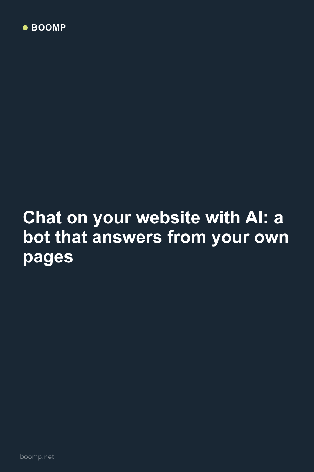 Chat on your website with AI: a bot that answers from your own pages