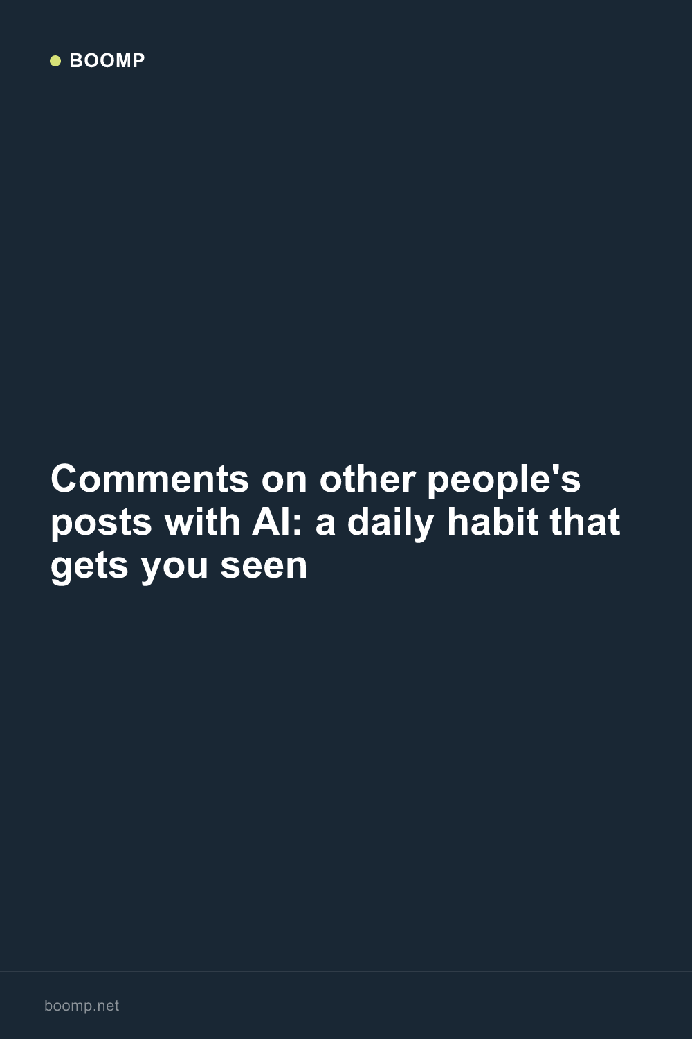 Comments on other people's posts with AI: a daily habit that gets you seen
