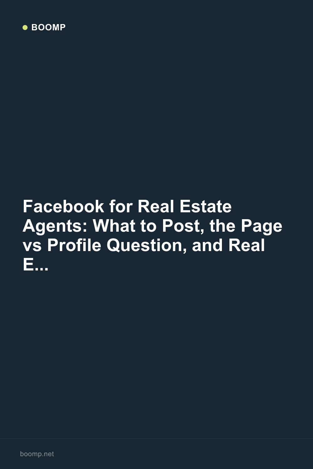 Facebook for Real Estate Agents: What to Post, the Page vs Profile Question, and Real Examples