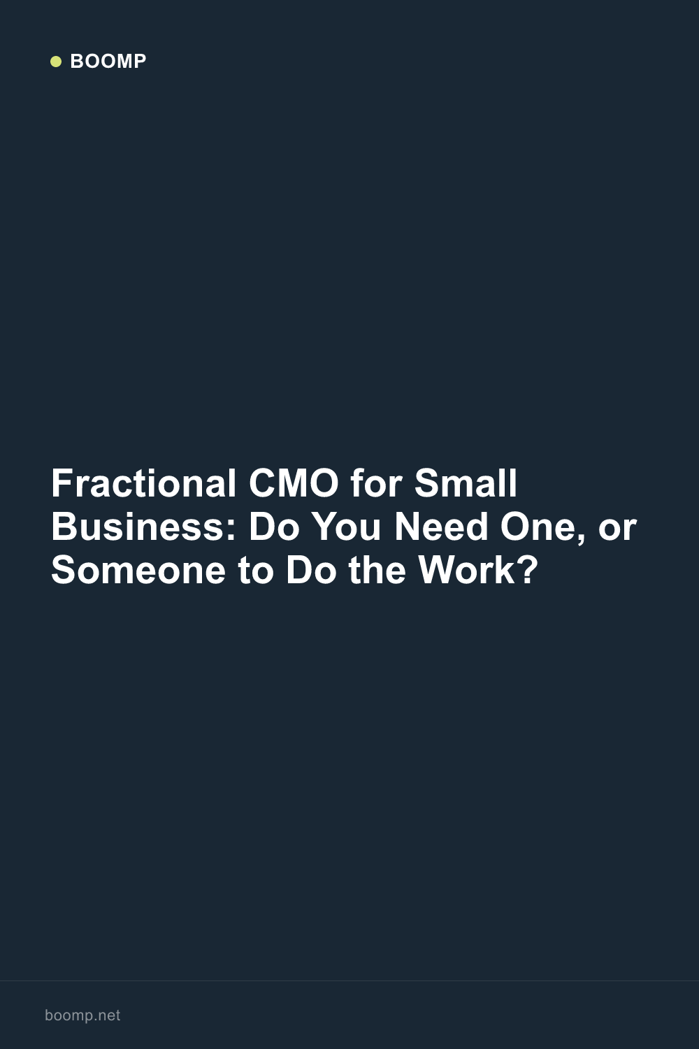 Fractional CMO for Small Business: Do You Need One, or Someone to Do the Work?