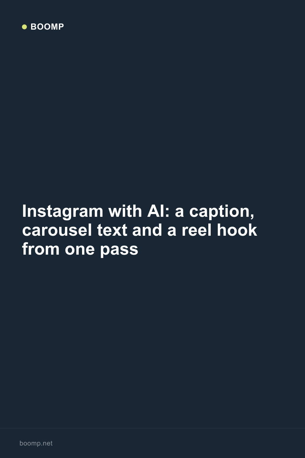 Instagram with AI: a caption, carousel text and a reel hook from one pass