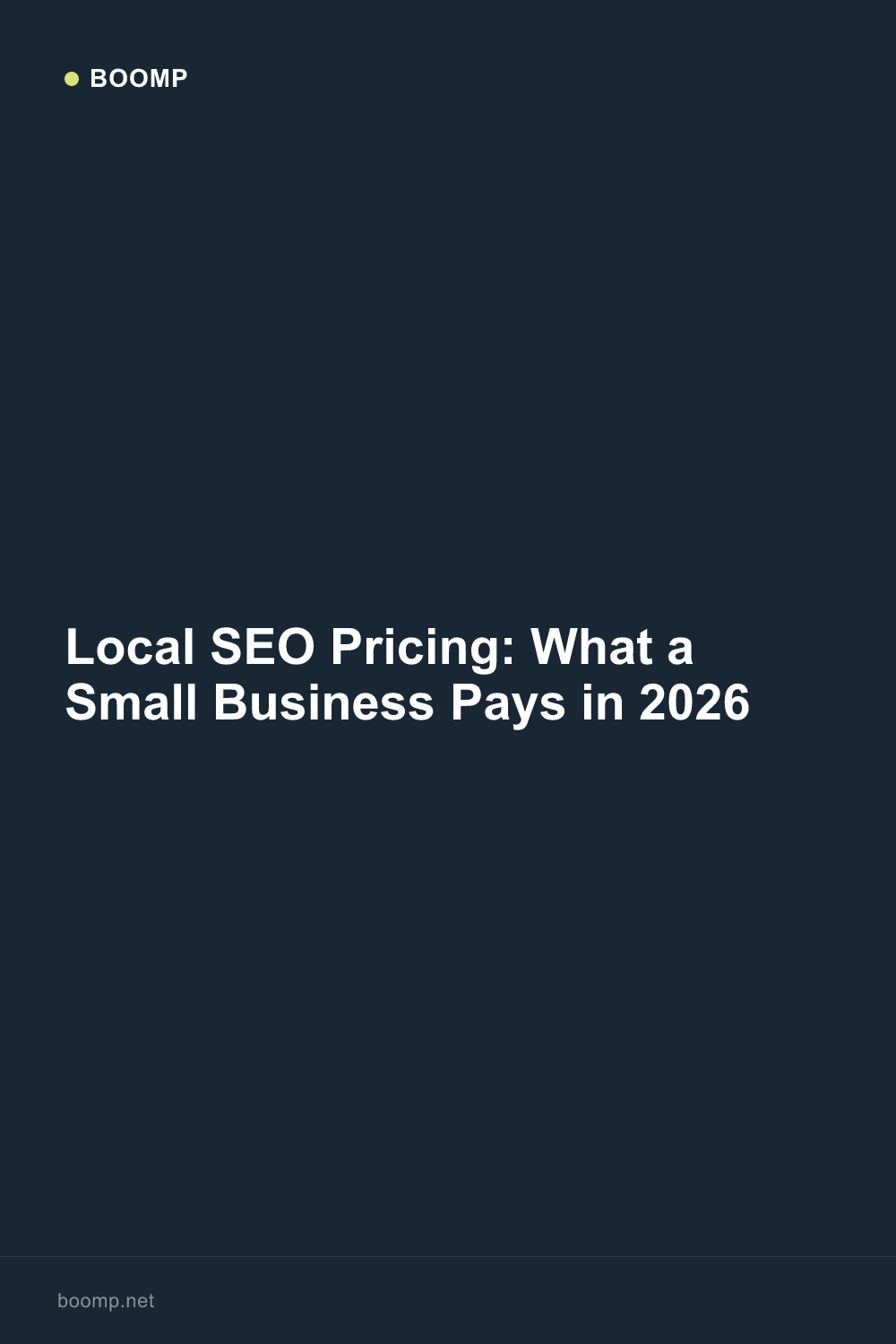 Local SEO Pricing: What a Small Business Pays in 2026