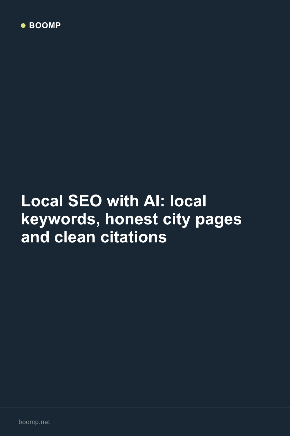 Local SEO with AI: local keywords, honest city pages and clean citations