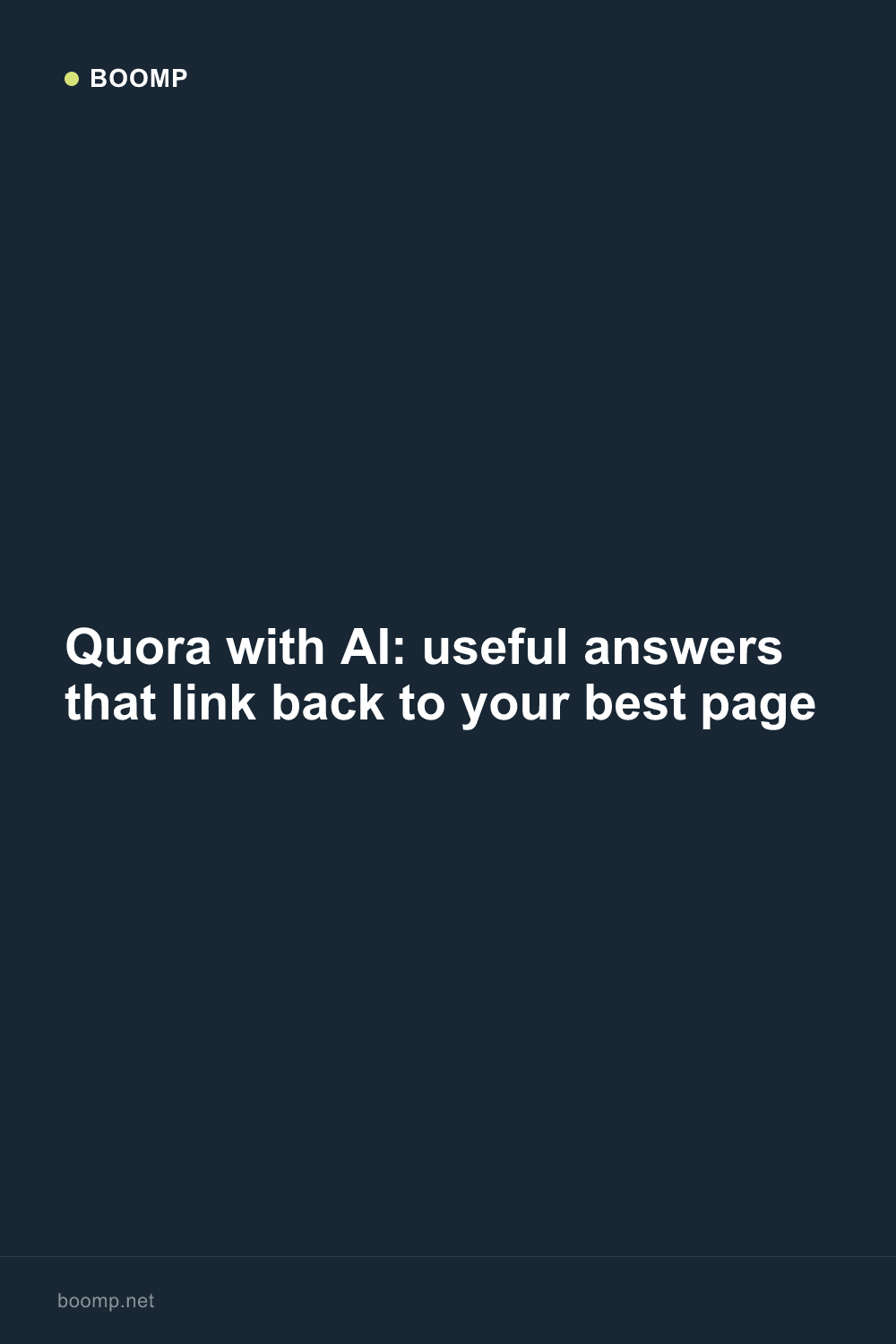 Quora with AI: useful answers that link back to your best page