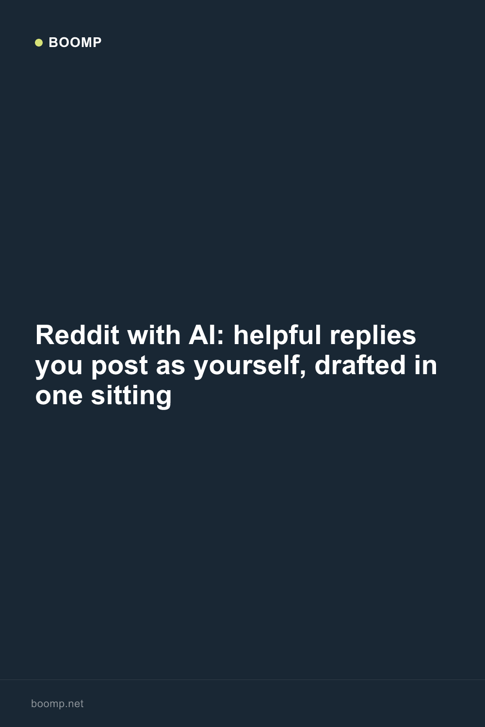 Reddit with AI: helpful replies you post as yourself, drafted in one sitting