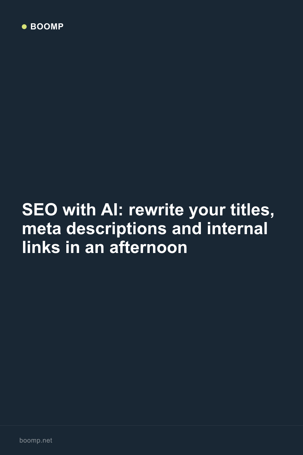 SEO with AI: rewrite your titles, meta descriptions and internal links in an afternoon