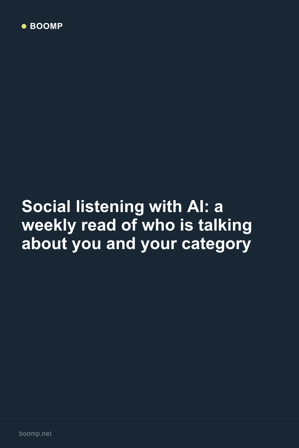 Social listening with AI: a weekly read of who is talking about you and your category
