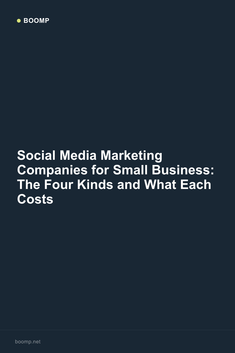 Social Media Marketing Companies for Small Business: The Four Kinds and What Each Costs