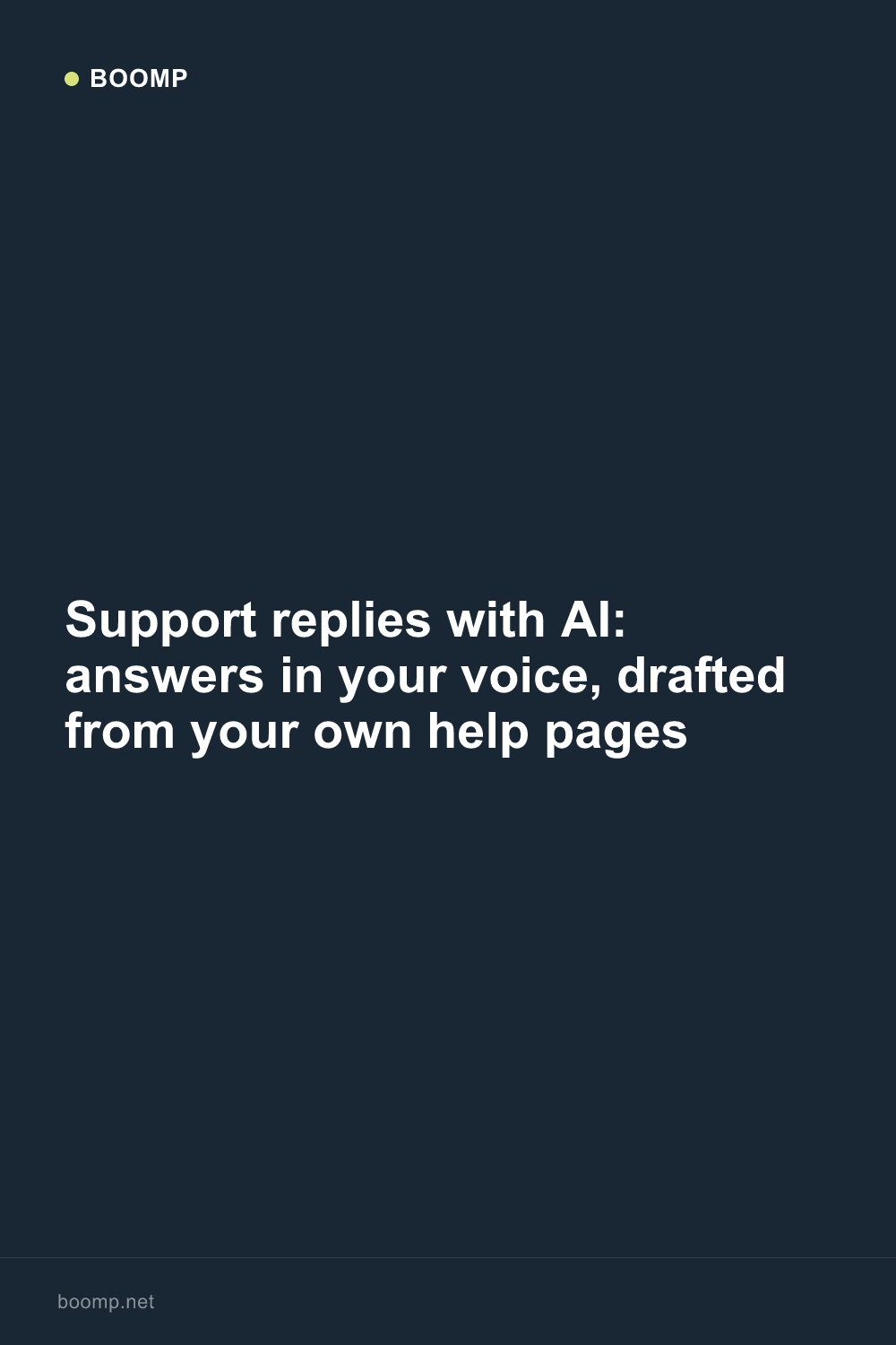 Support replies with AI: answers in your voice, drafted from your own help pages