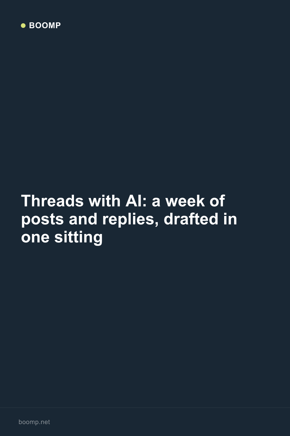 Threads with AI: a week of posts and replies, drafted in one sitting