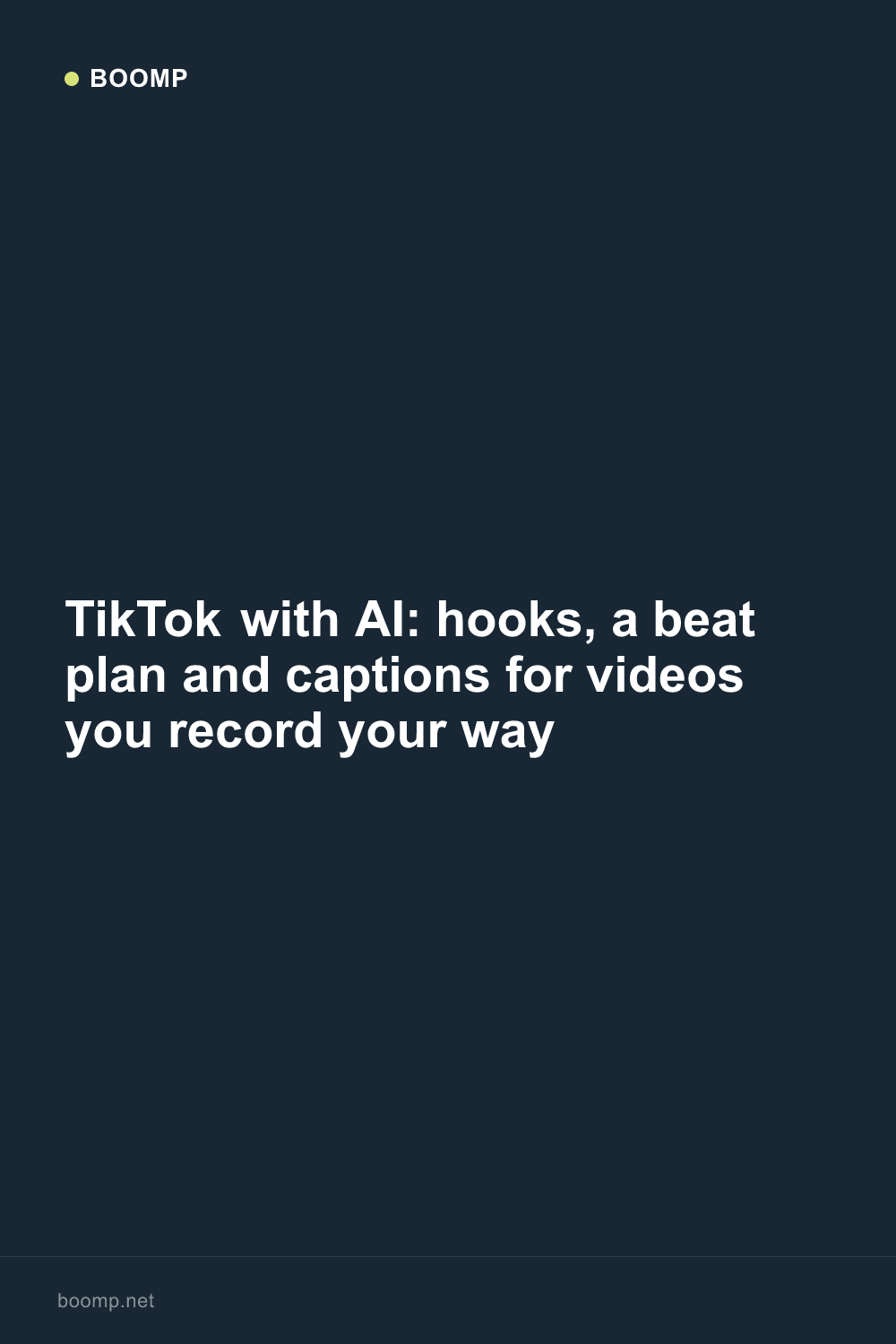 TikTok with AI: hooks, a beat plan and captions for videos you record your way