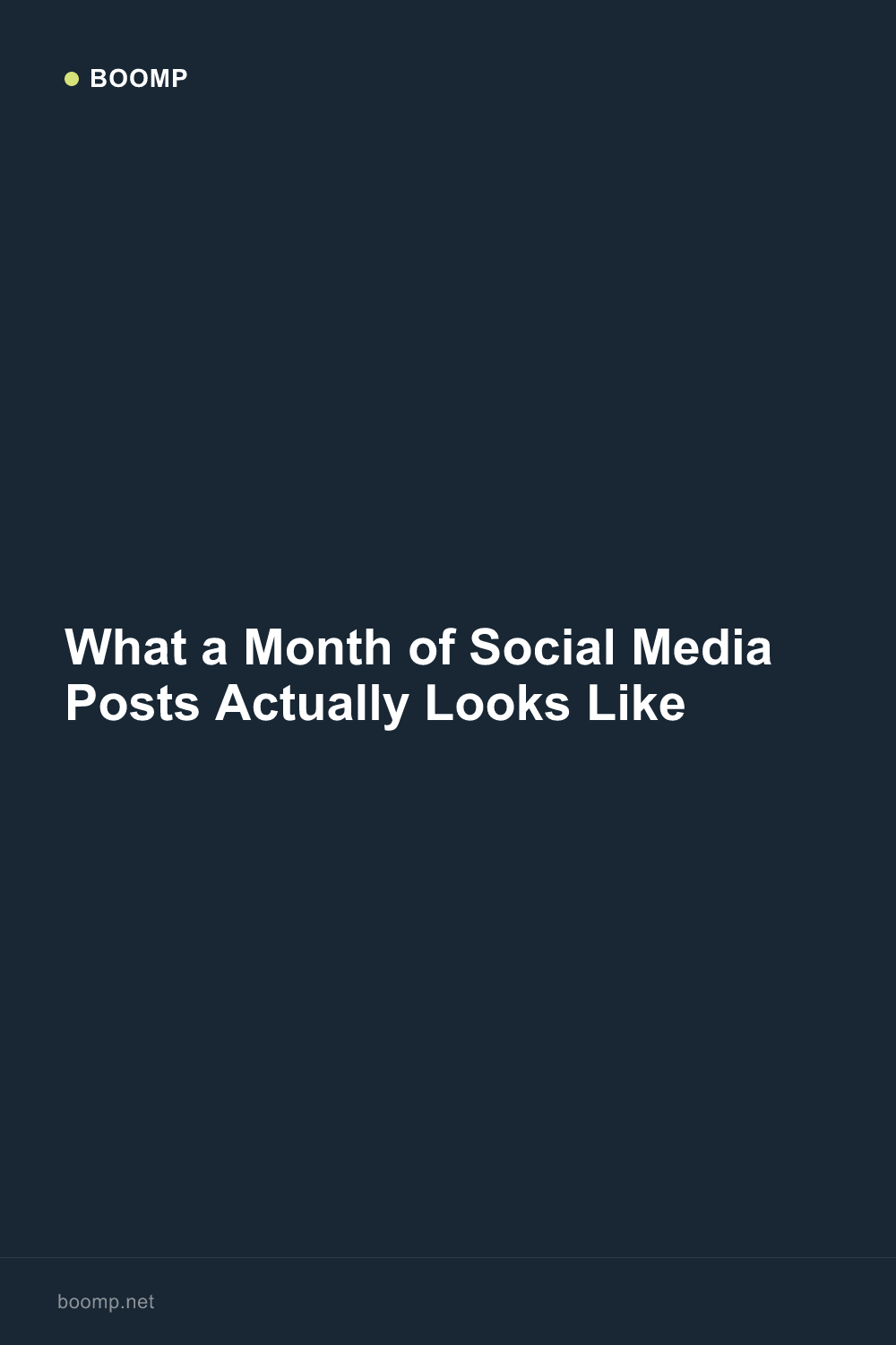 What a Month of Social Media Posts Actually Looks Like