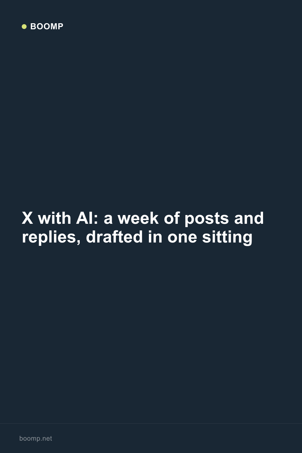 X with AI: a week of posts and replies, drafted in one sitting